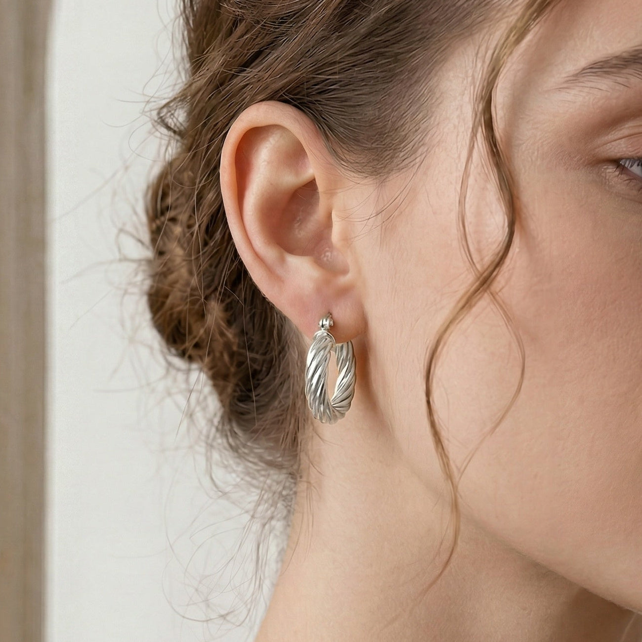 THALIA French Twisted Hoop Earrings - ASH MOLLIE STUDIO