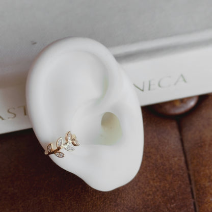 IVY Gold Leaf Ear Cuff – Nature Inspired Minimalist No Piercing Jewelry